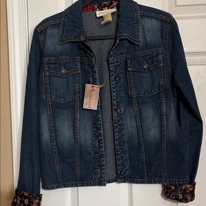 Daniel K Blue Denim Jacket with Gold Paisley Accent